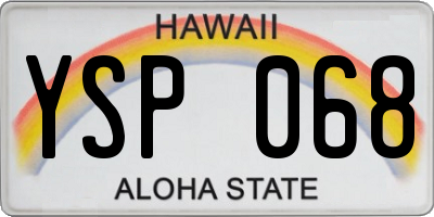 HI license plate YSP068