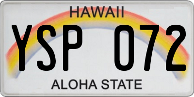 HI license plate YSP072