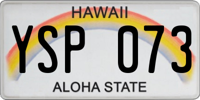 HI license plate YSP073