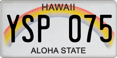 HI license plate YSP075