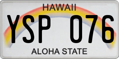 HI license plate YSP076