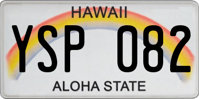 HI license plate YSP082