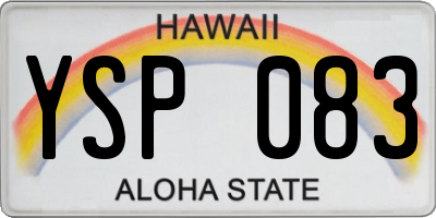 HI license plate YSP083