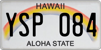 HI license plate YSP084