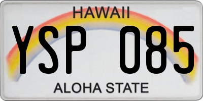 HI license plate YSP085