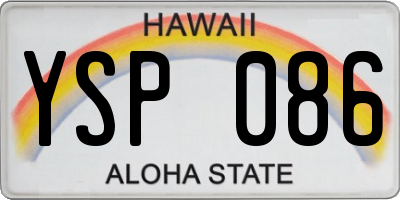 HI license plate YSP086