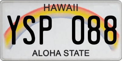 HI license plate YSP088