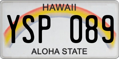 HI license plate YSP089