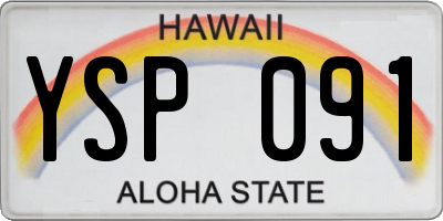 HI license plate YSP091