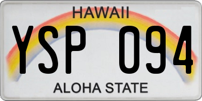 HI license plate YSP094