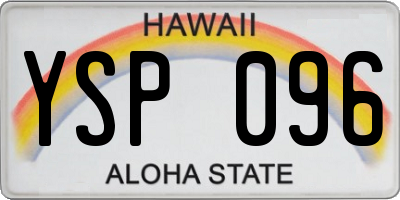 HI license plate YSP096