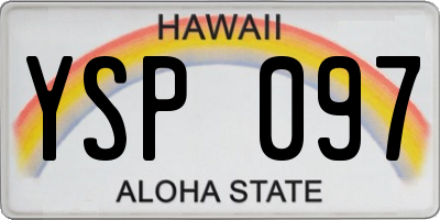 HI license plate YSP097