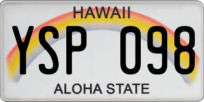 HI license plate YSP098