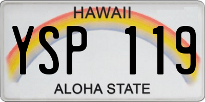 HI license plate YSP119