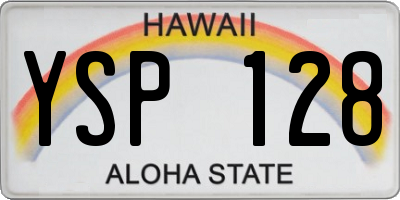 HI license plate YSP128