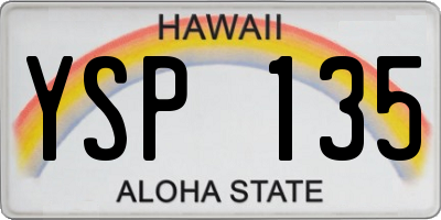 HI license plate YSP135