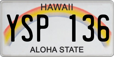 HI license plate YSP136