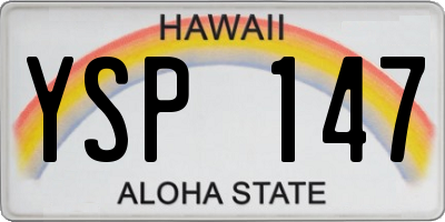 HI license plate YSP147