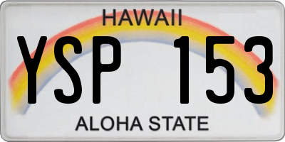 HI license plate YSP153