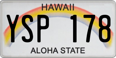 HI license plate YSP178