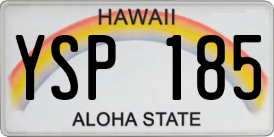 HI license plate YSP185