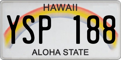 HI license plate YSP188