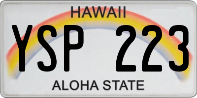 HI license plate YSP223