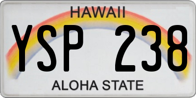 HI license plate YSP238