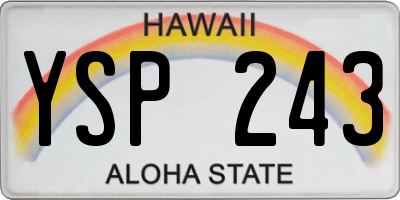 HI license plate YSP243