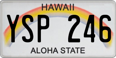 HI license plate YSP246