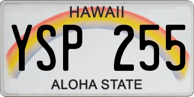 HI license plate YSP255