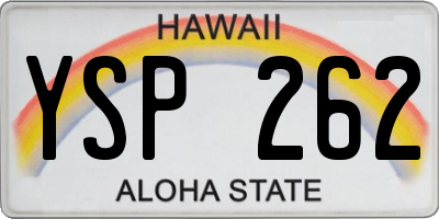 HI license plate YSP262