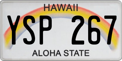 HI license plate YSP267