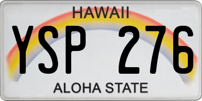 HI license plate YSP276