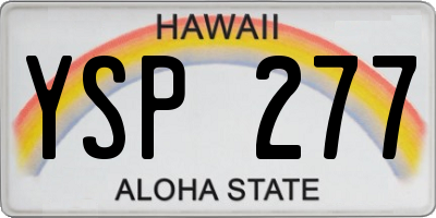 HI license plate YSP277