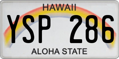 HI license plate YSP286