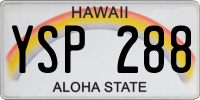 HI license plate YSP288