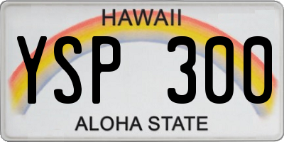 HI license plate YSP300