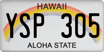 HI license plate YSP305