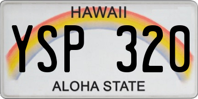 HI license plate YSP320