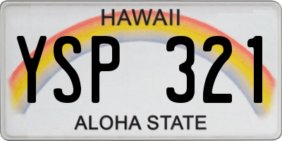 HI license plate YSP321