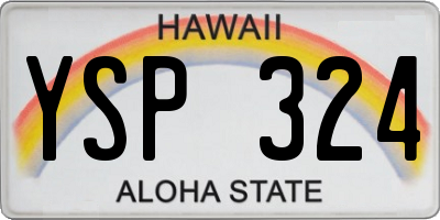 HI license plate YSP324