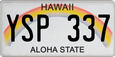 HI license plate YSP337