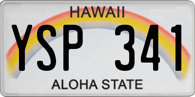 HI license plate YSP341