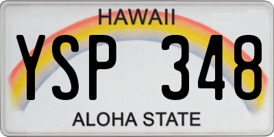 HI license plate YSP348