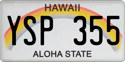 HI license plate YSP355