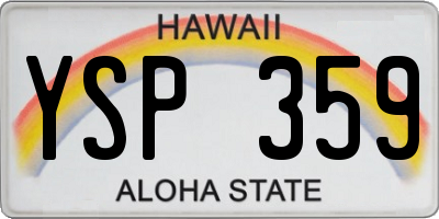 HI license plate YSP359