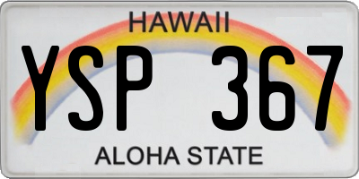 HI license plate YSP367