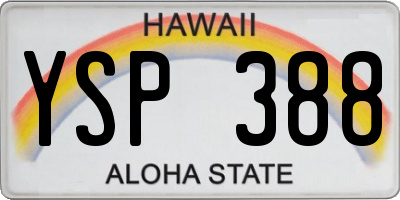 HI license plate YSP388