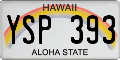 HI license plate YSP393
